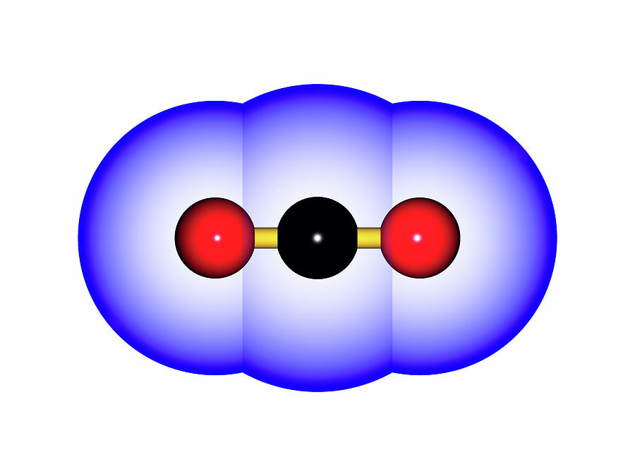 CARBON DIOXIDE MOLECULE Ortho #1 Digital Art by Russell Kightley - Pixels