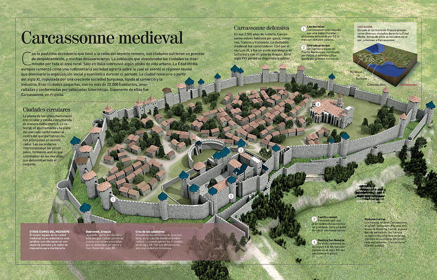 Carcassonne medieval Digital Art by Album