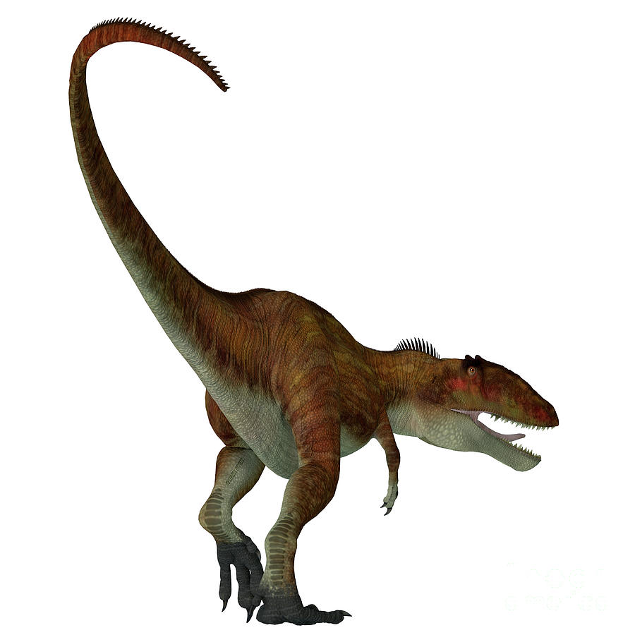 Carcharodontosaurus Dinosaur Tail Digital Art by Corey Ford