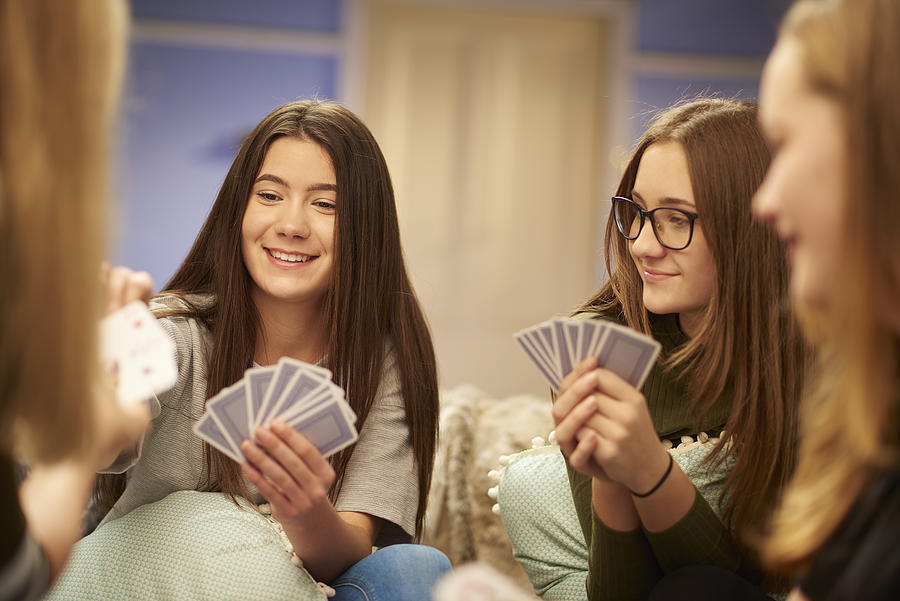 Card Game Teens Photograph by Sturti