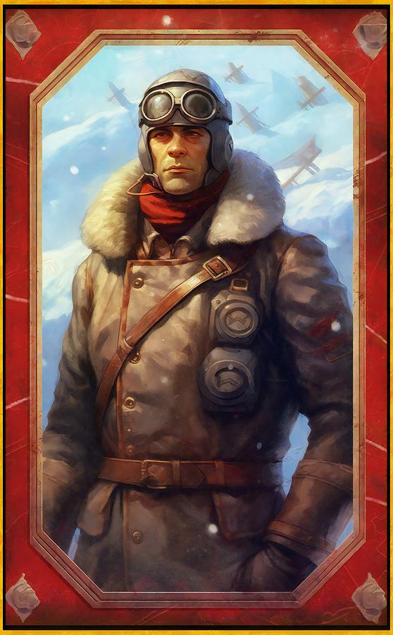 Card Portrait of the Red Baron Digital Art by Caito Junqueira Card Portrait of the Red Baron Digital Art by Caito Junqueira
