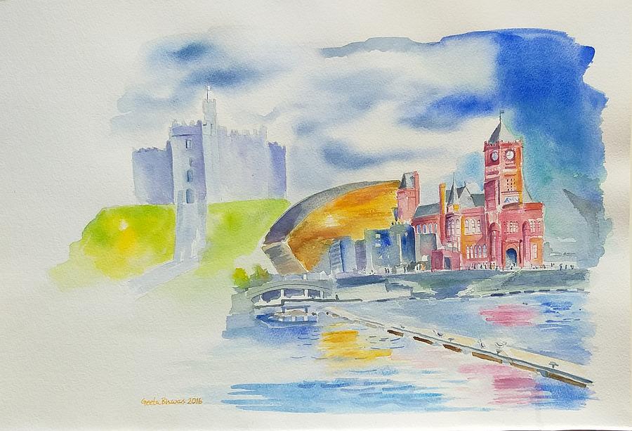 Cardiff memoir in watercolor SOLD Painting by Geeta Yerra