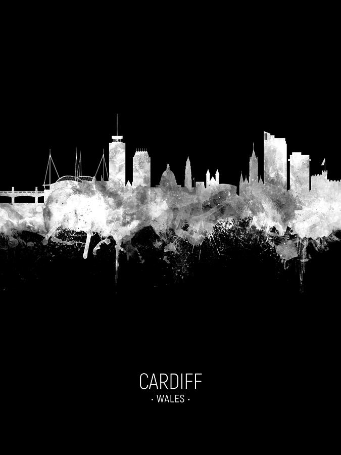 Cardiff Wales Skyline #75b Digital Art by Michael Tompsett