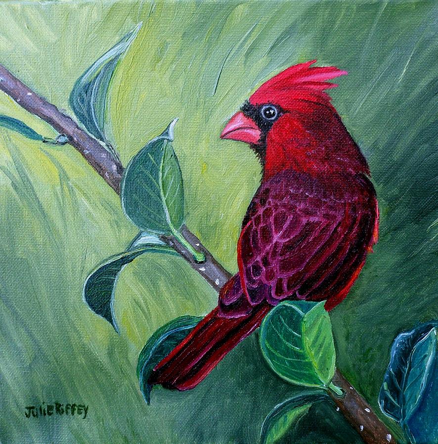 Cardinal at Rest Painting by Julie Brugh Riffey