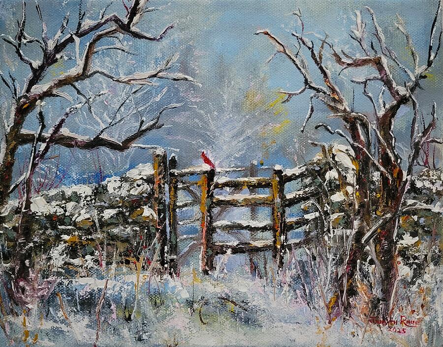 Cardinal at the Gate Painting by Judith Rhue Cardinal at the Gate Painting by Judith Rhue