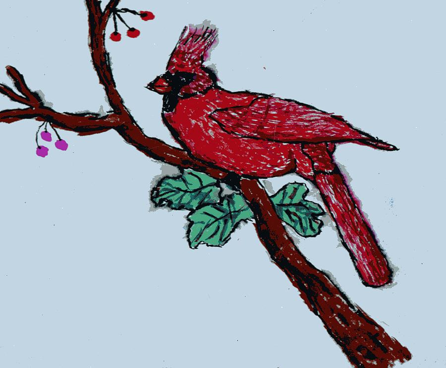 Cardinal Painting by Branwen Drew