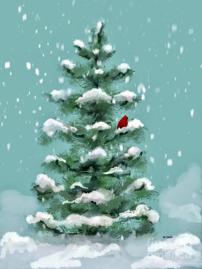 Cardinal Christmas Digital Art by Mafalda Cento