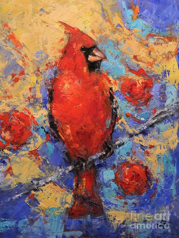 Cardinal In The Camillia Painting