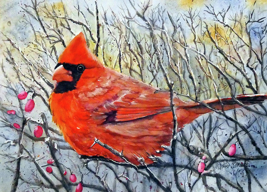 Cardinal Painting by Martha Lancaster