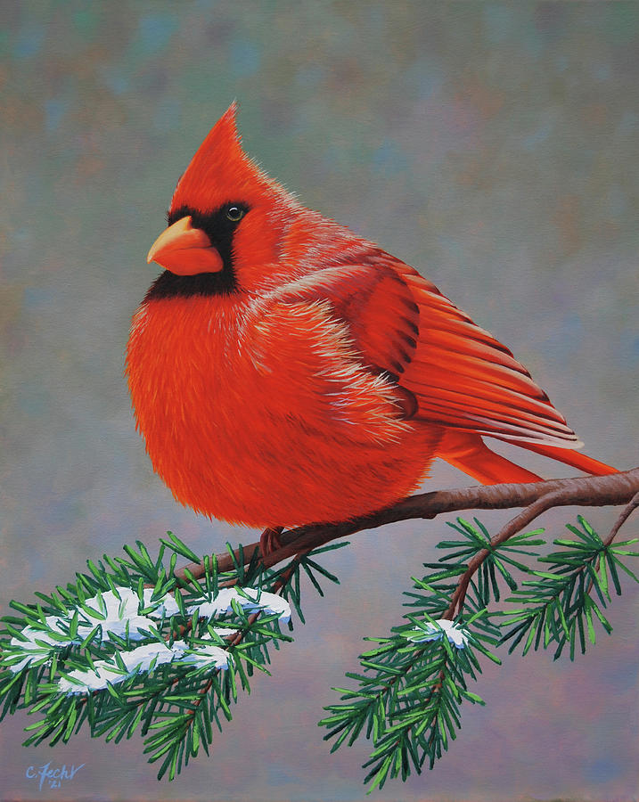 Cardinal No.3 Painting by Cheryl Fecht