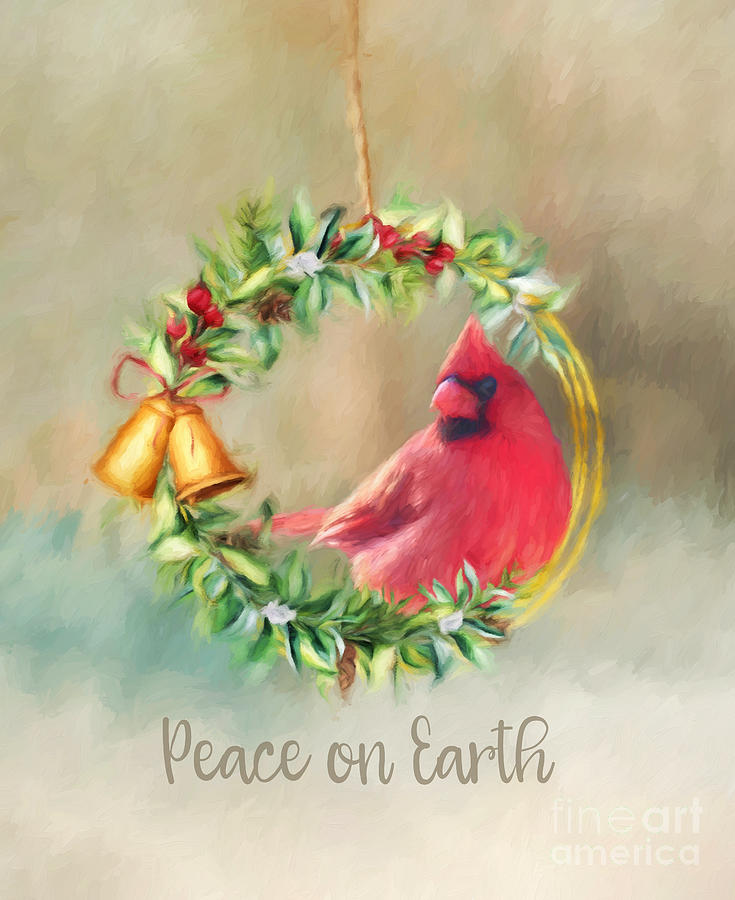 Cardinal Peace Digital Art by Jayne Carney