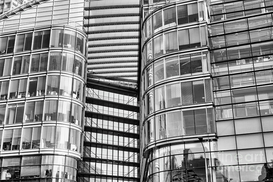 Cardinal Place Office Blocks Abstract Monochrome Photograph by Tim Gainey