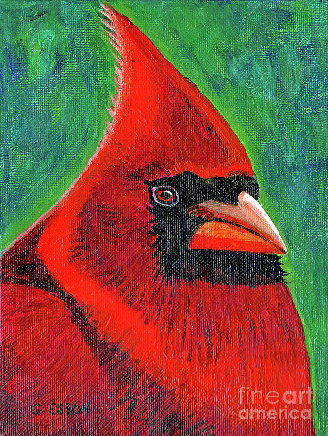 Cardinal Portrait Painting by Genevieve Esson