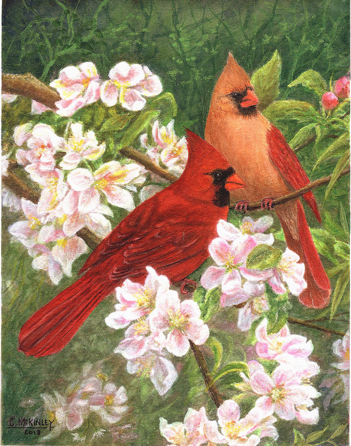 Cardinals 2018 Painting by Carl McKinley