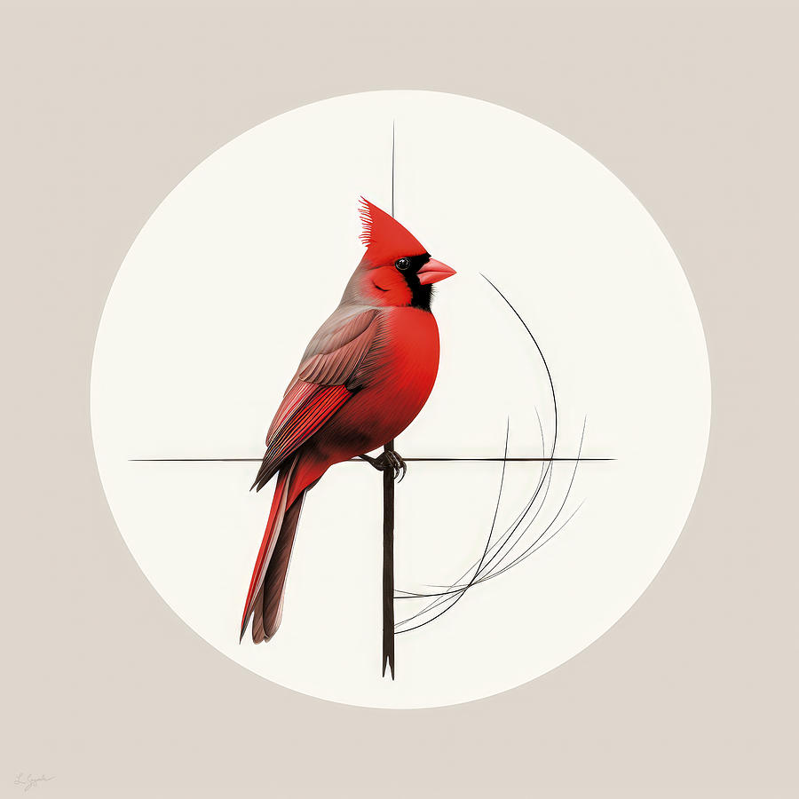 Red Cardinal Painting - Cardinals Canvas by Lourry Legarde