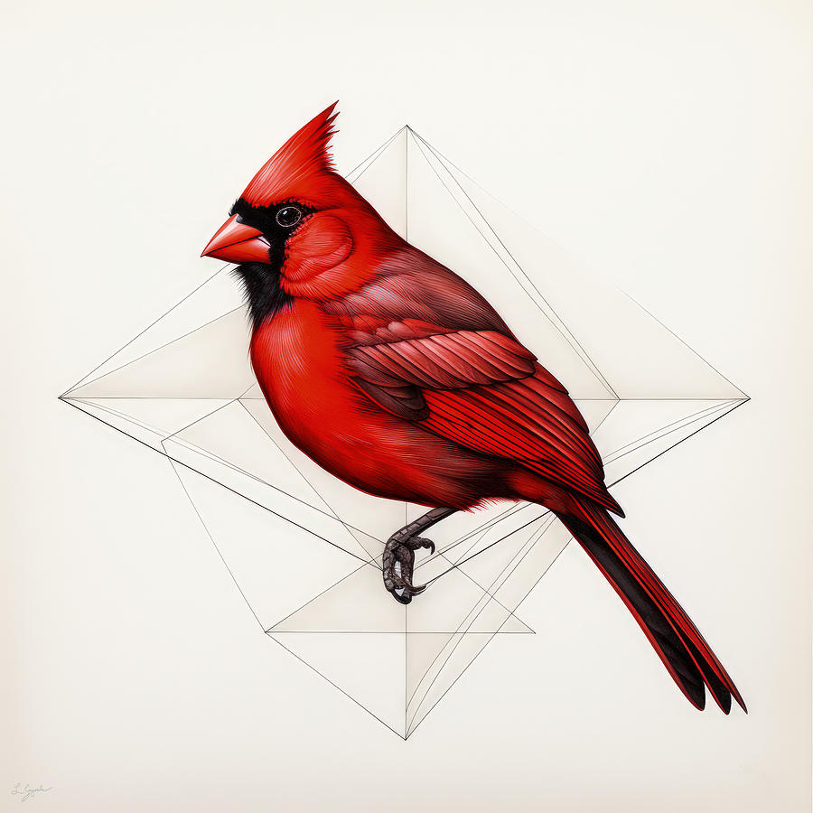 Red Cardinal Painting - Cardinals Codex by Lourry Legarde
