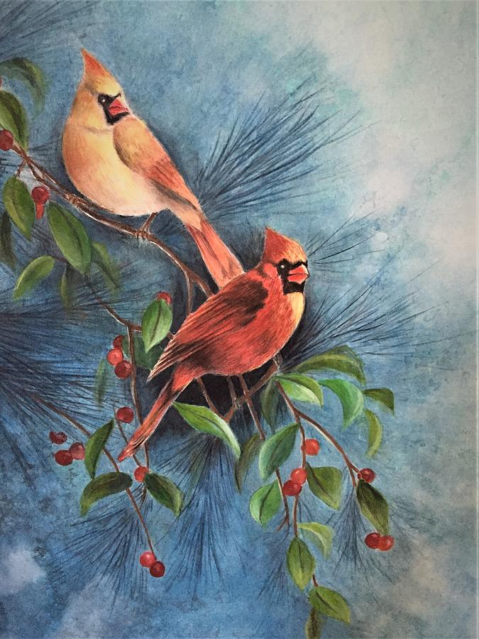 Cardinals Painting by Vina Yang