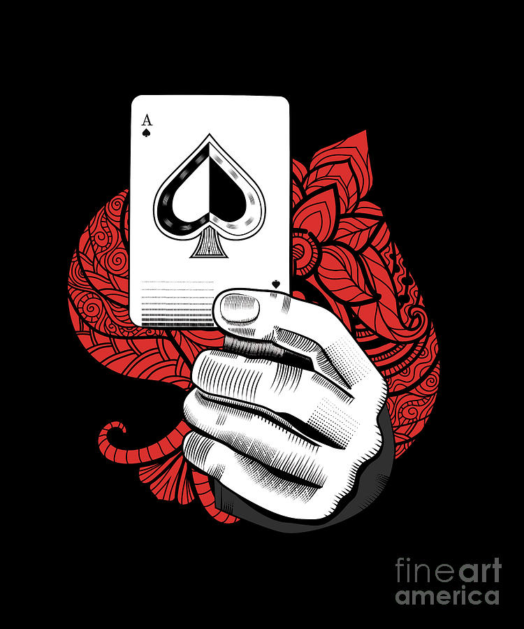 Ace of Spades. Playing Card Vintage Style. Casino and Poker. Modern Art and  Antique Background Stock Illustration - Illustration of deco, retro:  270585467
