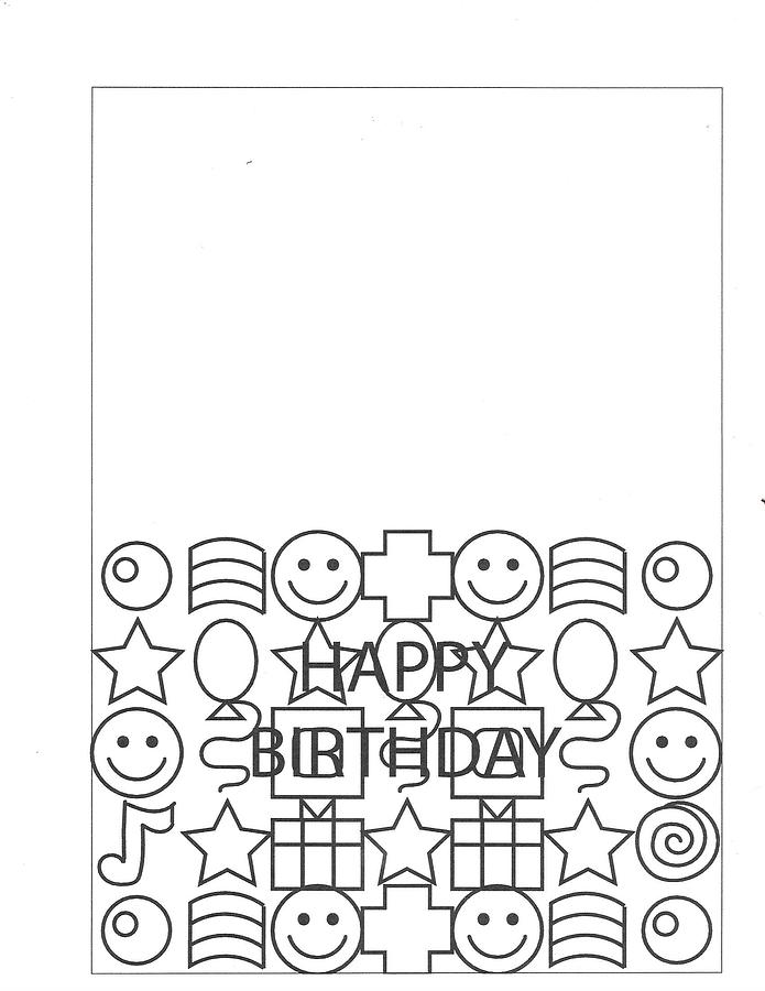 Card's Creative Coloring Card Happy Birthday 5 Digital Art by Allen ...