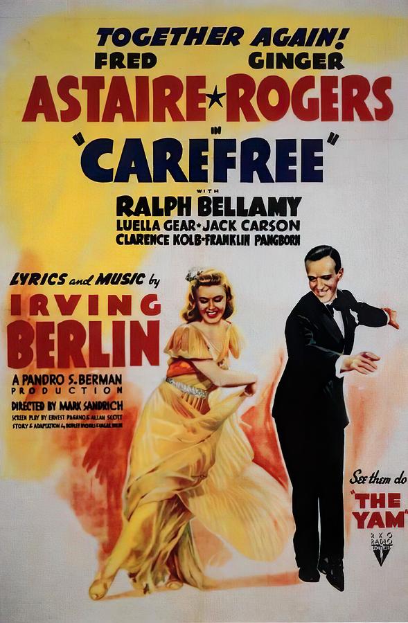 Fred Astaire Mixed Media - Carefree, 1938 by Movie World Posters