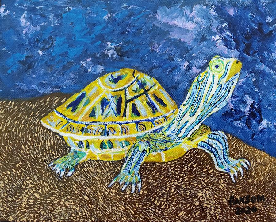 Carefree turtle Painting by Robert Ransom - Fine Art America