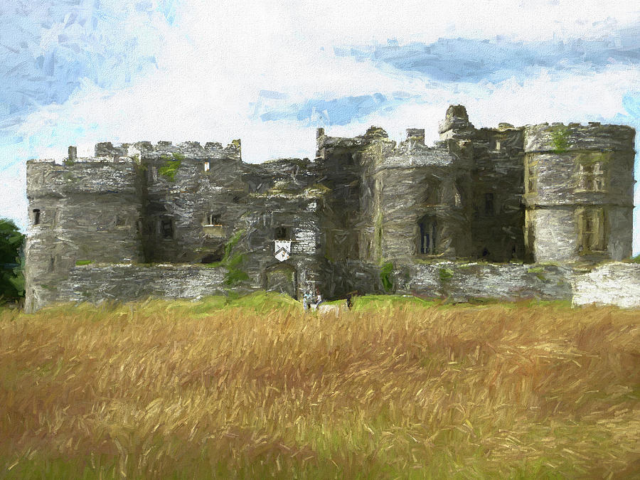 Carew Castle Digital Art by Liz Albro