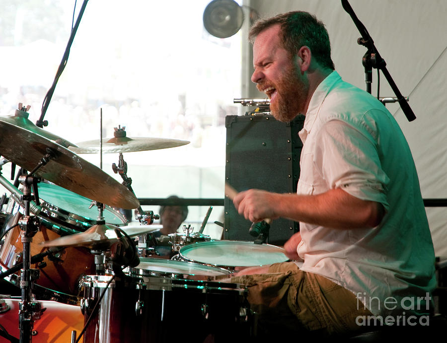 Carey Harmon with Railroad Earth at Bonnaroo 2011 Photograph by David Oppenheimer