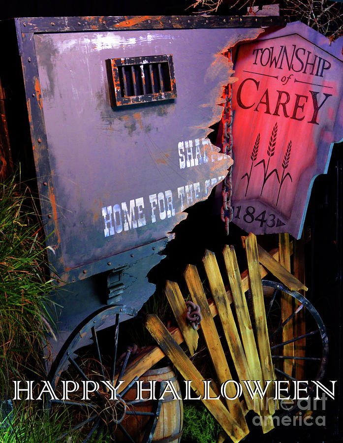 Carey township 1843 custom Halloween card Mixed Media by David Lee Thompson