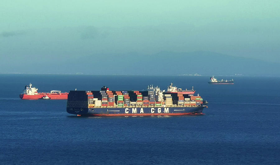 Cargo Ship CMA CGM Photograph by La Moon Art - Pixels