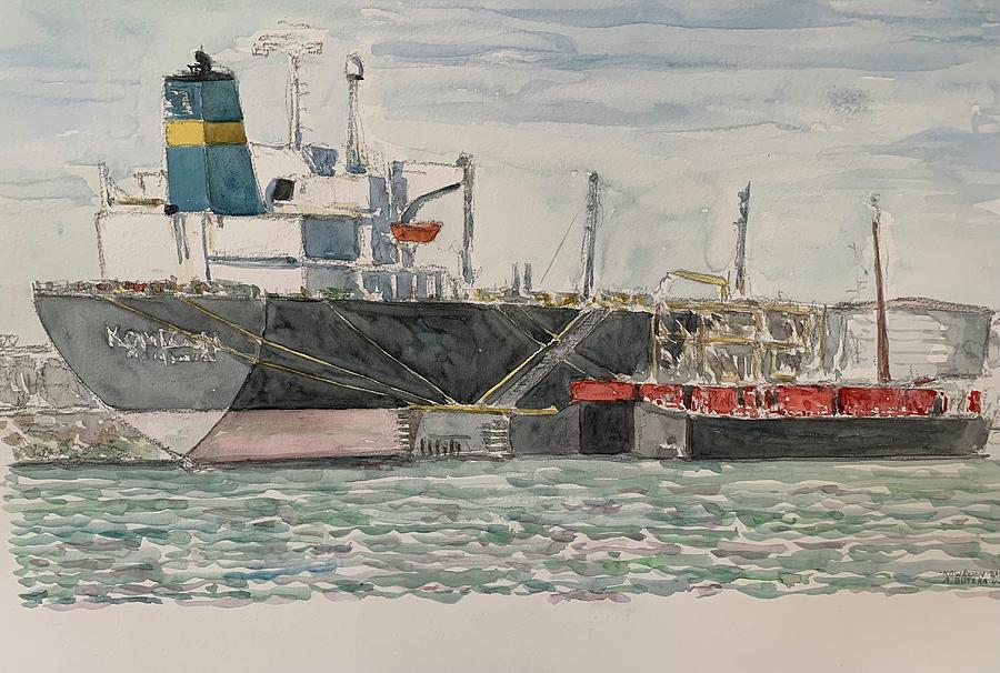 New York City Painting - Cargo Ship, Kill Van Kull by Anthony Butera
