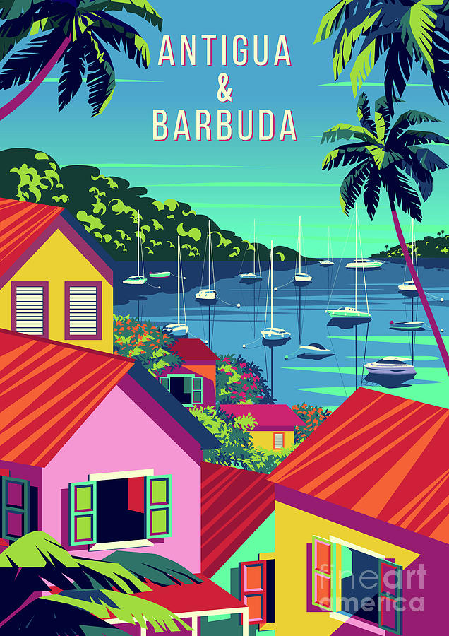 Caribbean Art Tropical Caribbean Poster Antigua Barbuda image 0 ...