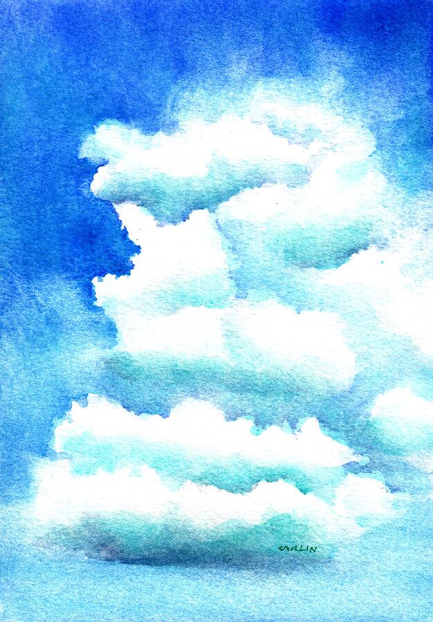Caribbean Clouds Painting by Carlin Blahnik CarlinArtWatercolor