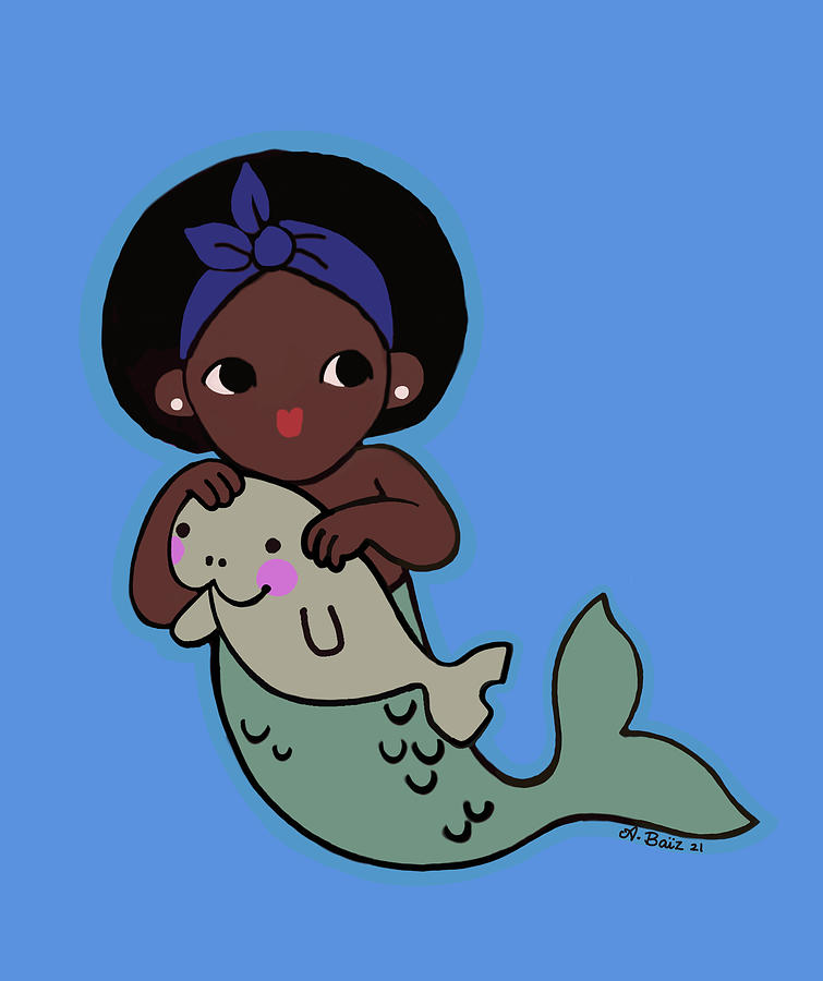 Mermaid Digital Art - Caribbean Mermaid by Alejandra Baiz