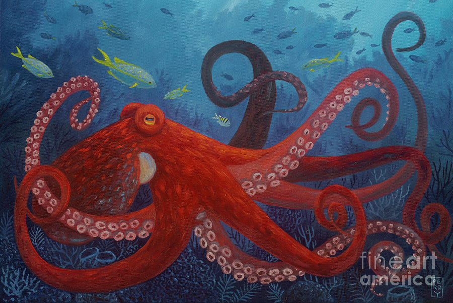 Caribbean Octo Painting by Danielle Perry