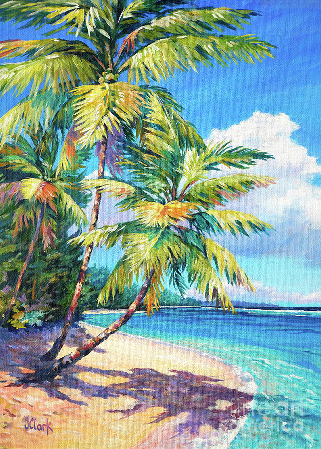Beach Painting - Caribbean Paradise 5x7 by John Clark
