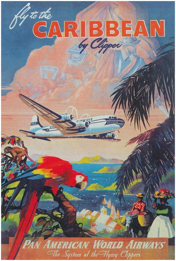 Caribbean Retro Vintage Travel Poster Poster Digital Art By Kailani 