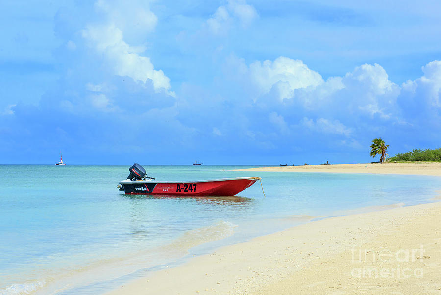 Caribbean Sea And The Boat Photograph