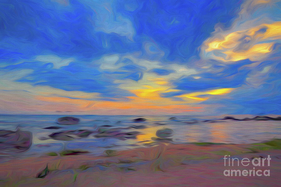 Caribbean Seascape At Sunset Art Painting