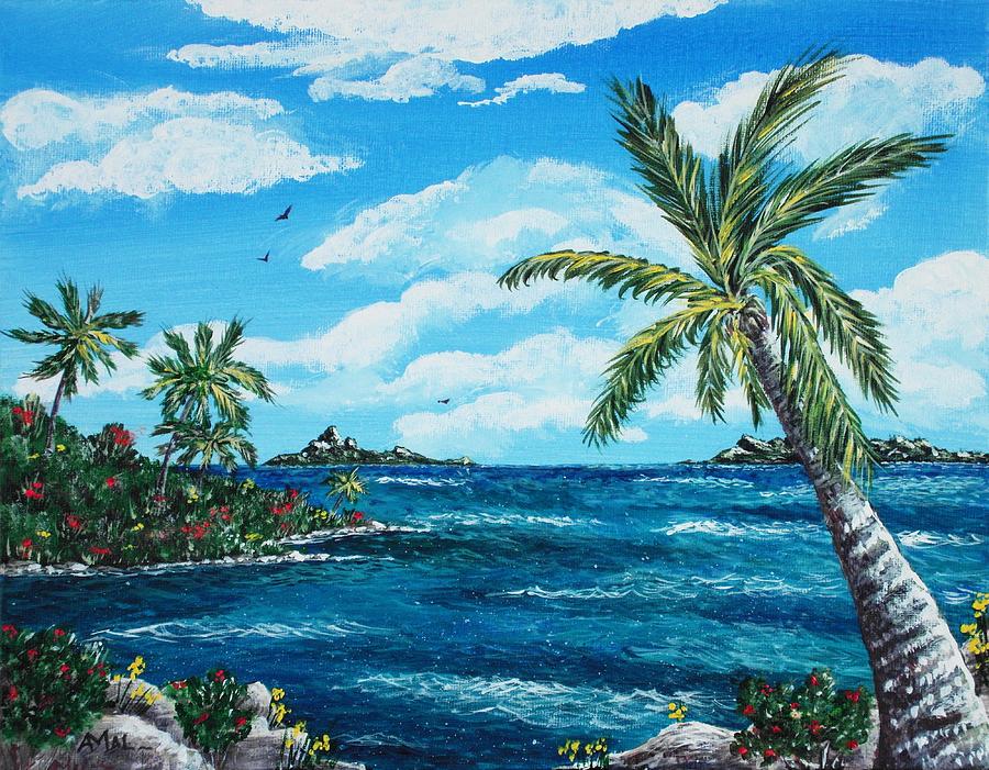 Caribbean Shore Painting by Anastasiya Malakhova