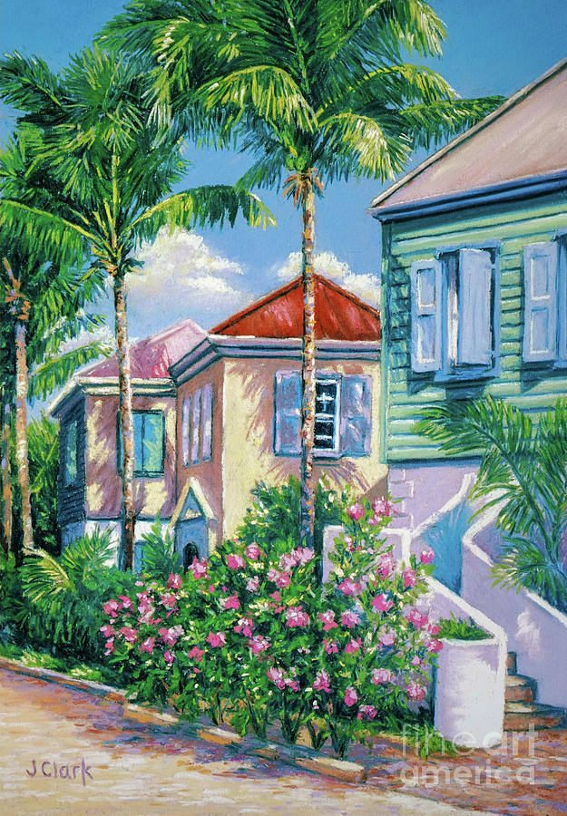 Architecture Painting - Caribbean Style   9x13 by John Clark