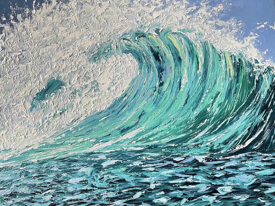 Caribbean Wave Painting by Lisa White