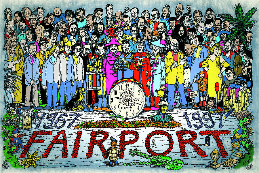 Caricature Drawing of Fairport Convention Photograph by Randall Nyhof