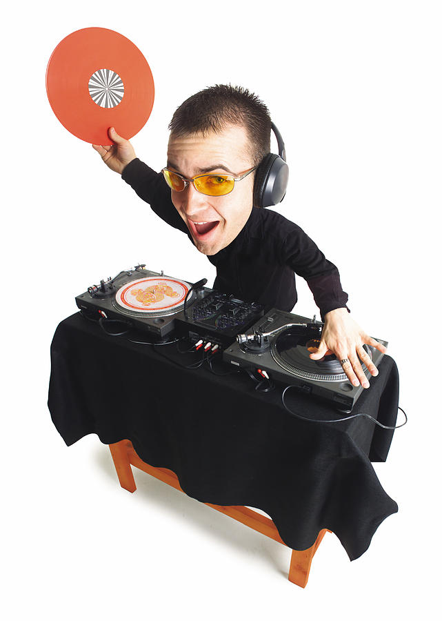Caricature Of A Young Caucasian Dj As He Spins His Records Photograph by Photodisc