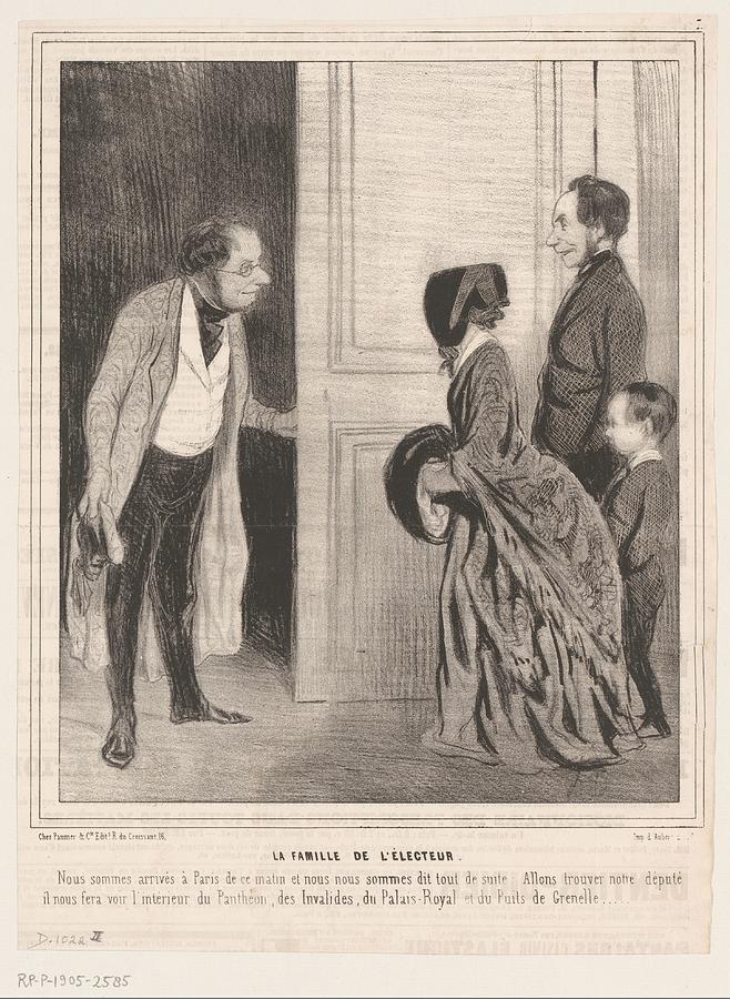 Caricature of an influential voter with his family Honore Daumier 1843 ...