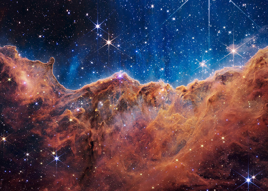 Space Photograph - Carina Nebula by NASA JWST enhanced resolution by Pablo Carlos Budassi