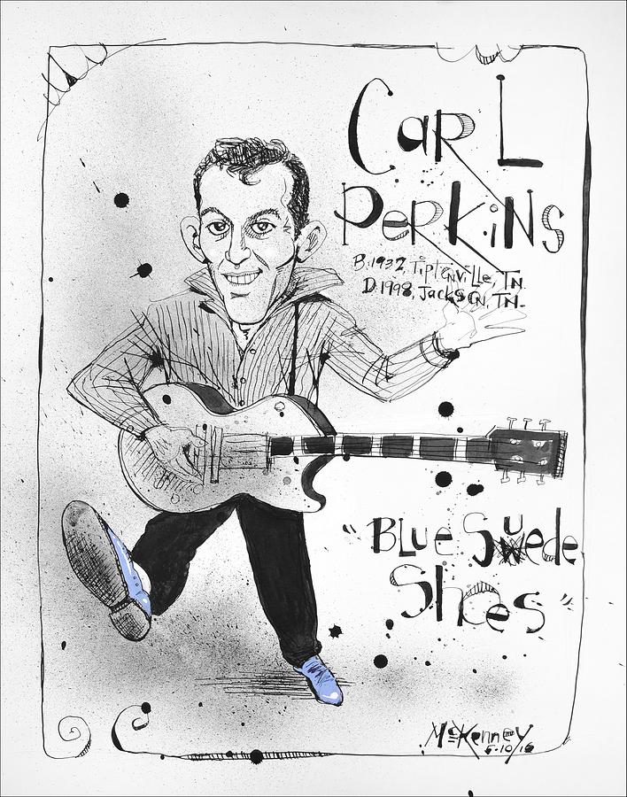 Carl Perkins Drawing by Phil Mckenney