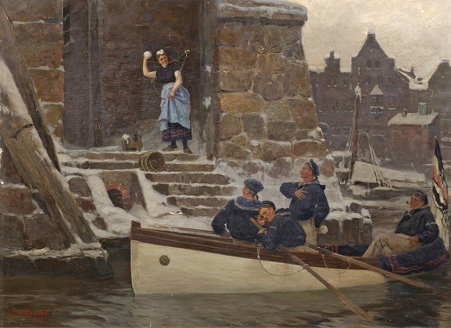 Carl Saltzmann 1847 - 1923 Peace Insurance, 1909 Painting by Artistic Rifki