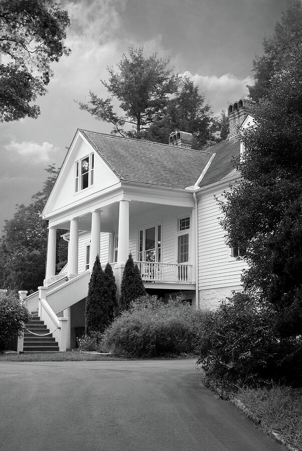 Carl Sandburg Home at Flat Rock North Carolina BW Photograph by Bob Pardue