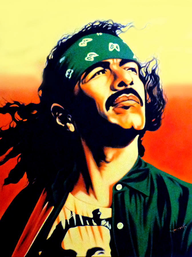 Carlos Santana Painting By Hector Monroy