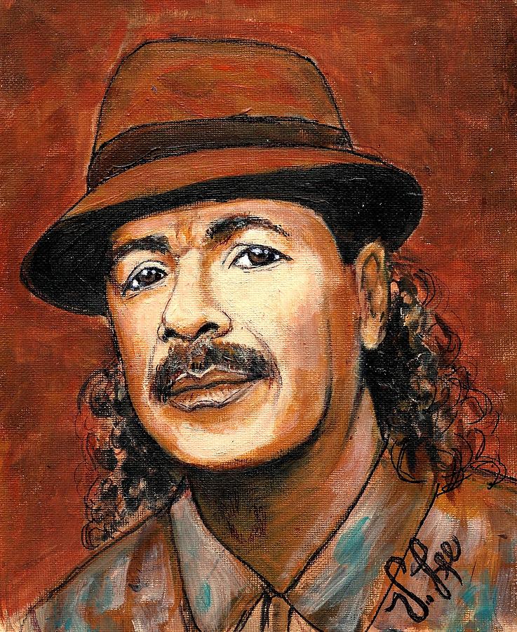 Carlos Santana---My Favorite Musician Painting by VLee Watson